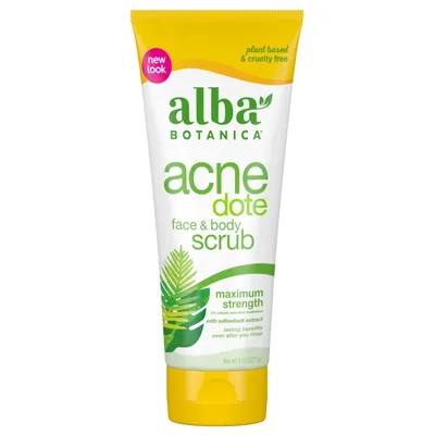 Alba Botanica Acnedote, Face & Body Scrub (Przeciwtrądzikowy peeling do twarzy i ciała)