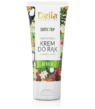 Delia Exotic Trip, Africa, Regenerujący krem do rąk z sokiem z aloesu