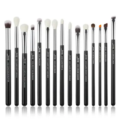 Jessup Brush Set Black Silver T177 (Zestaw 15 pędzli do makijażu oczu)