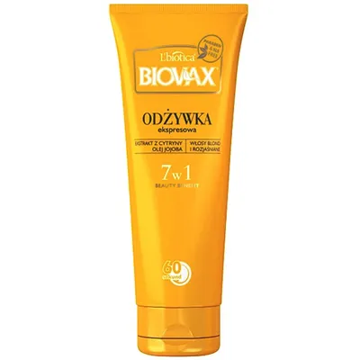 L'biotica Biovax Ekstrakt z cytryny i olej jojoba, Odżywka ekspresowa 7 w 1 do włosów blond i rozjaśnianych