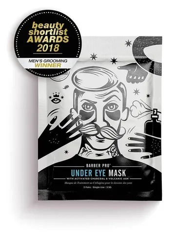 Barber Pro Under Eye Mask with Activated Charcoal & Volcanic Ash (Kolagenowe płatki pod oczy z węglem aktywnym i pyłem wulkanicznym)