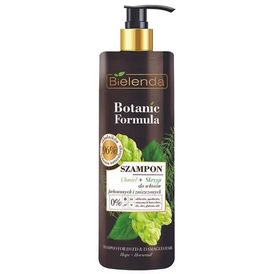 Bielenda Botanic Formula,  Szampon do włosów farbowanych i zniszczonych `Chmiel + skrzyp`