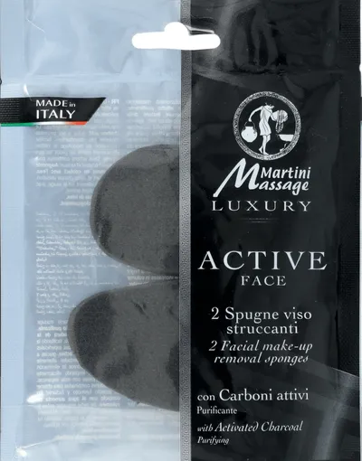 Martini Massage Luxury, Active Face 2 Facial Make-up Removal Sponges (Gąbki do usuwania makijażu z aktywnym węglem)