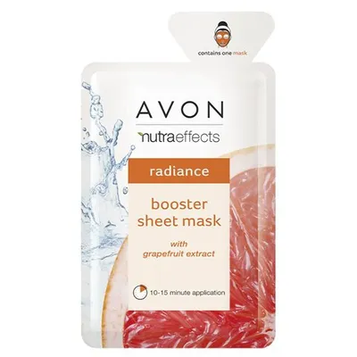 Avon NutraEffects, Radiance Booster Sheet Mask (Rozświetlająca maska w płachcie z ekstraktem z cytrusów)