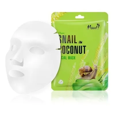 Moods Snail Coconut Facial Mask (Maska w płachcie ze śluzem ślimaka i ekstraktem z kokosa dla cery suchej)
