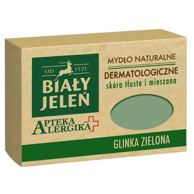 Biały Jeleń Apteka Alergika, Mydło dermatologiczne `Glinka zielona`