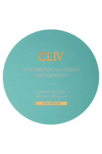 Cliv Premium Hyaluronic Soothing Sun Cushion (Kojący cushion do twarzy z kwasem hialuronowym i SPF50+/PA++++)