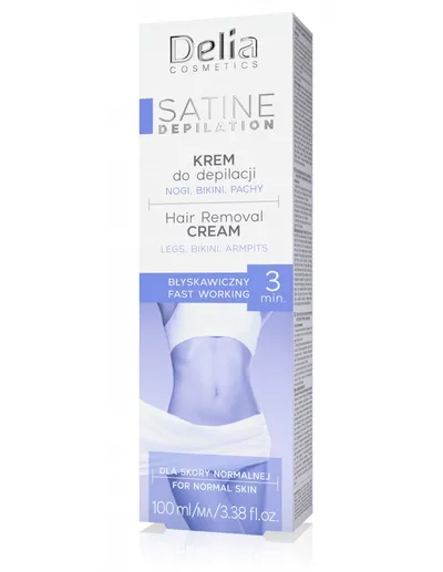 Delia Satine Depilation, Fast Working Hair Removal Cream (Błyskawiczny krem do depilacji)
