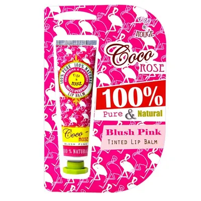 Figs & Rouge 100% Pure & Natural Coco - Rose Blush Pink Tinted Lip Balm (100% naturalny balsam do ust kokosowo - różany)