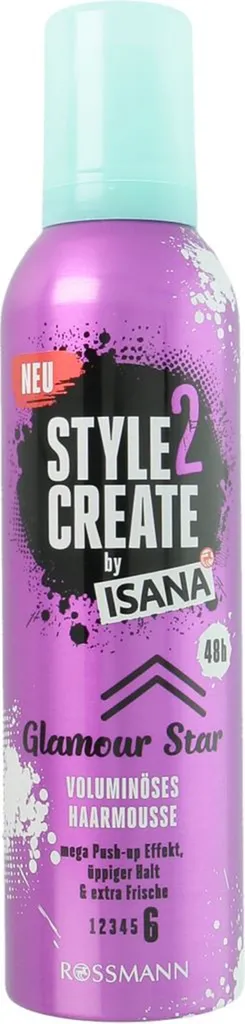 Isana Style 2 Create, Glamour Star, Voluminoses haarmousse (Pianka utrwalająca do włosów)