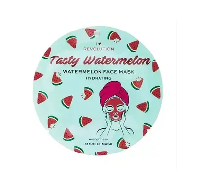 I Heart Revolution Tasty Watermelon, Hydrating Watermelon Sheet Face Mask (Nawilżająca maseczka w płachcie)