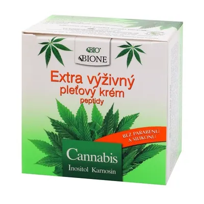 Bione Cosmetics Cannabis, Ekstraodżywczy krem do twarzy z olejem konopnym i peptydami