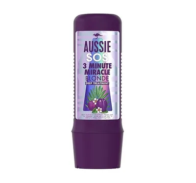 Aussie 3 Minute Miracle SOS Blonde Hydration Deep Treatment (Pielęgnująca kuracja 3-minutowa do włosów rozjaśnionych, blond i srebrnych)