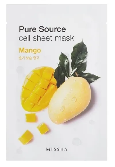 Missha Pure Source, Cell Sheet Mask 'Mango' (Maseczka w płachcie z ekstraktem z mango)