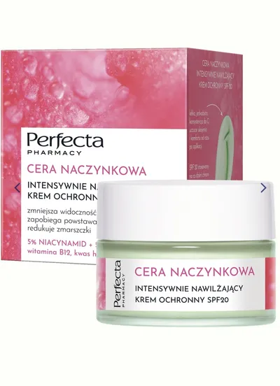 Perfecta Pharmacy, Cera Naczynkowa, Intensywnie nawilżający krem ochronny SPF20 (nowa wersja)