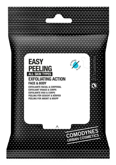 Comodynes Easy Peeling Exfoliating Action Face & Body Wipes (Chusteczki złuszczające do twarzy i ciała)