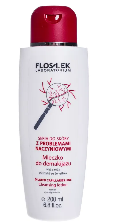 Floslek Seria do skóry z problemami naczyniowymi, Mleczko do demakijażu