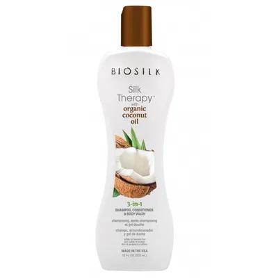 Biosilk Silk Therapy with Coconut Oil, Shampoo Conditioner & Body Wash 3 in 1 (Szampon, odżywka i żel do mycia włosów 3 w 1)