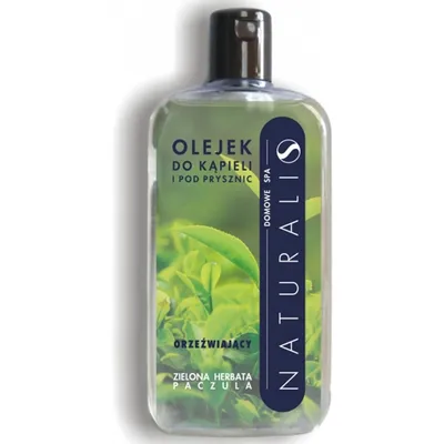 Produkty Naturalne Naturalis Domowe SPA, Olejek do kąpieli i pod prysznic orzeźwiający `Zielona herbata i paczula`