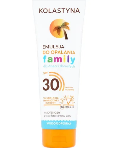Kolastyna Family, Emulsja do opalania dla dzieci i dorosłych wodoodporna SPF 30