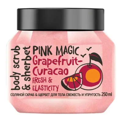 Mono Love Bio Body Scrub & Sherbet Pink Magic Pink Grapefruit Curaco Fresh & Elasticity (Solny sorbet-scrub do ciała`Grejpfrut - Curacao`)