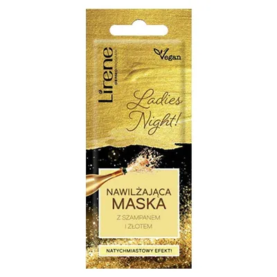 Lirene Dermoprogram Nawilżająca maska z szampanem i złotem `Ladies Night!`