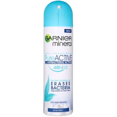 Garnier Mineral, Pure Active Antibacterial Actives Deodorant  48h (Antybakteryjny antyperspirant mineralny w sprayu)