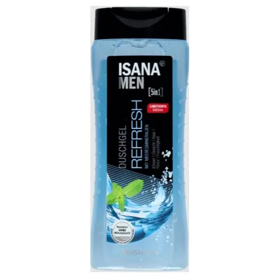 Isana Men, Refresh Duschgel (Żel pod prysznic z ekstraktem z liści brzozy 5w1)