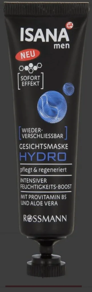 Isana Men, Hydro Gesichtmaske (Maseczka do twarzy)