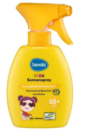 Bevola Kids, Sun Spray SPF50+ (Spray do opalania dla dzieci SPF50+)