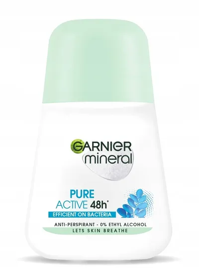 Garnier Mineral, Pure Active 48h Anti-perspirant 0% Ethyl Alcohol (Antyperspirant 48h w kulce bez alkoholu etylowego)