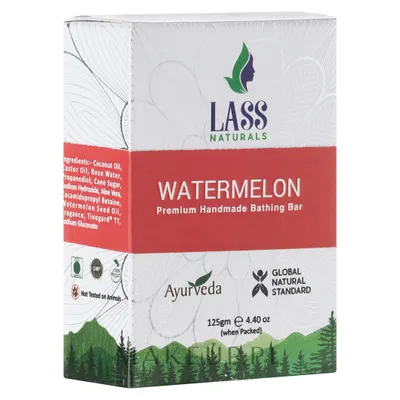 Lass Naturals Watermelon, Premium Handmade Bathing Bar (Ajurwedyjskie mydło arbuzowe)