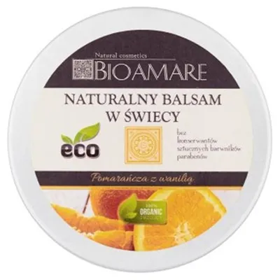 Bioamare Naturalny balsam w świecy `Pomarańcza z wanilią `