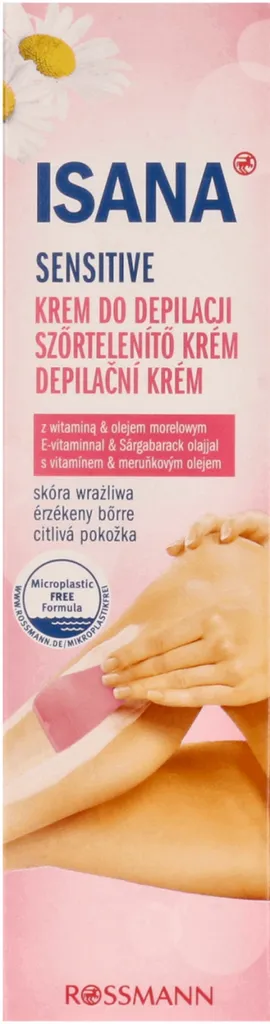 Isana Sensitive Enthaarungscreme mit Vitamin E und Aprikotsol (Krem do depilacji z witaminą E i olejem morelowym)