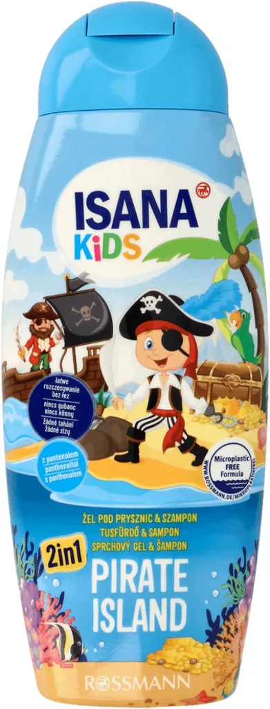 Isana Kids, Pirate Island, 2 w 1 żel pod prysznic i szampon