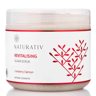 Naturativ Rewitalizujący peeling cukrowy do ciała `Żurawina i cytryna`