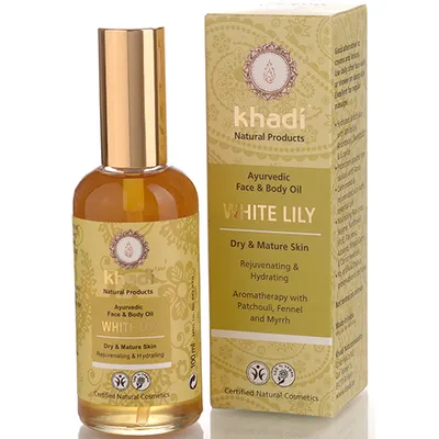 Khadi Ayurvedic Face & Body Oil White Lily (Olejek do twarzy i ciała z białą lilią)