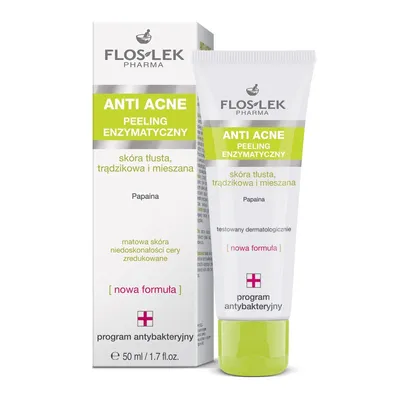 Floslek Anti Acne, Peeling enzymatyczny skóra tłusta, trądzikowa i mieszana
