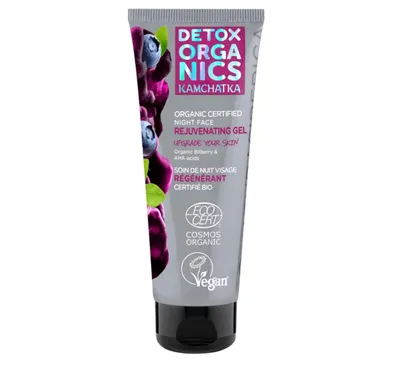Detox Organics Kamchatka Organic Certified Night Face Rejuvenating Gel (Odmładzający żel do twarzy na noc)
