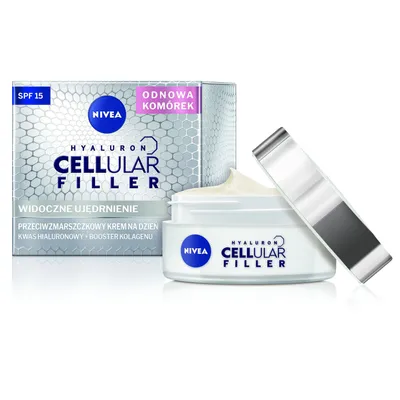 Nivea Hyaluron Cellular Filler "Widoczne Ujędrnienie", Krem przeciwzmarszczkowy ujędrniający na dzień SPF15