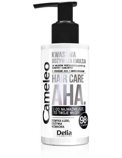 Delia Cameleo, Hair Care AHA, Kwasowa odżywcza emulsja do włosów przetłuszczających się, słabych i łamliwych z kwasami AHA i aminokwasami