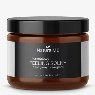 NaturalME Karmelowy peeling solny  z aktywnym węglem