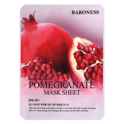 Baroness Pomegranate Mask Sheet (Rozświetlająco-odświeżająca maska w płachcie `Granat`)
