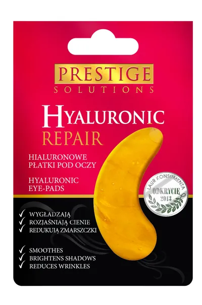 Prestige Cosmetics Hyaluronic Repair, Złote płatki pod oczy z kwasem hialuronowym