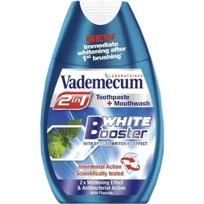 Vademecum 2in1 White Booster (Pasta do zębów + płyn do płukania jamy ustnej)