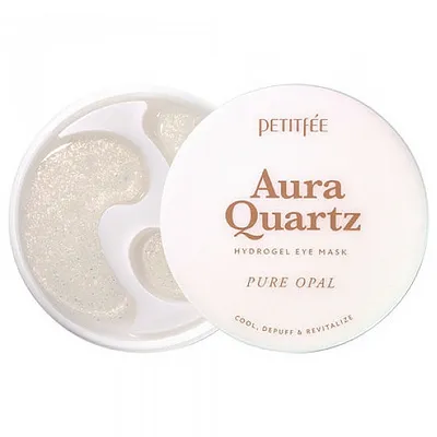 Petitfee Aura Quartz Hydrogel Eye Mask Pure Opal (Hydrożelowe płatki pod oczy z proteinami i pudrem perłowym)