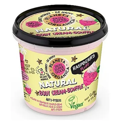 Planeta Organica Raspberry Fluff,  Natural Body Cream-Souffle (Krem-suflet do Ciała)