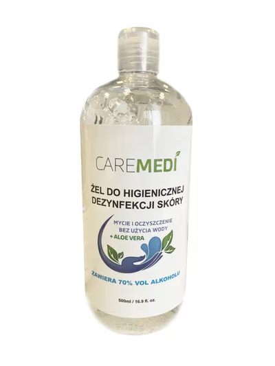 Caremedi Hand Santizer Gel (Żel do higienicznej dezynfekcji skóry z aloesem 70% alkoholu)