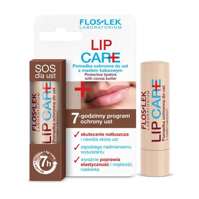 Floslek Lip Care, Pomadka ochronna do ust z masłem kakaowym