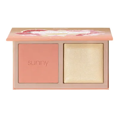 BeneFit California Sunshine Highlighter & Blush Duo (Paleta z rozświetlaczem i różem)